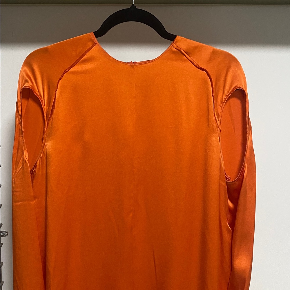 Acne Studios - Teddi BRIGHT ORANGE Silk Satin Dress